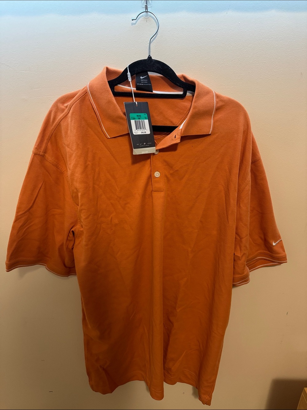 Nike Men’s Orange Polo with White Piping